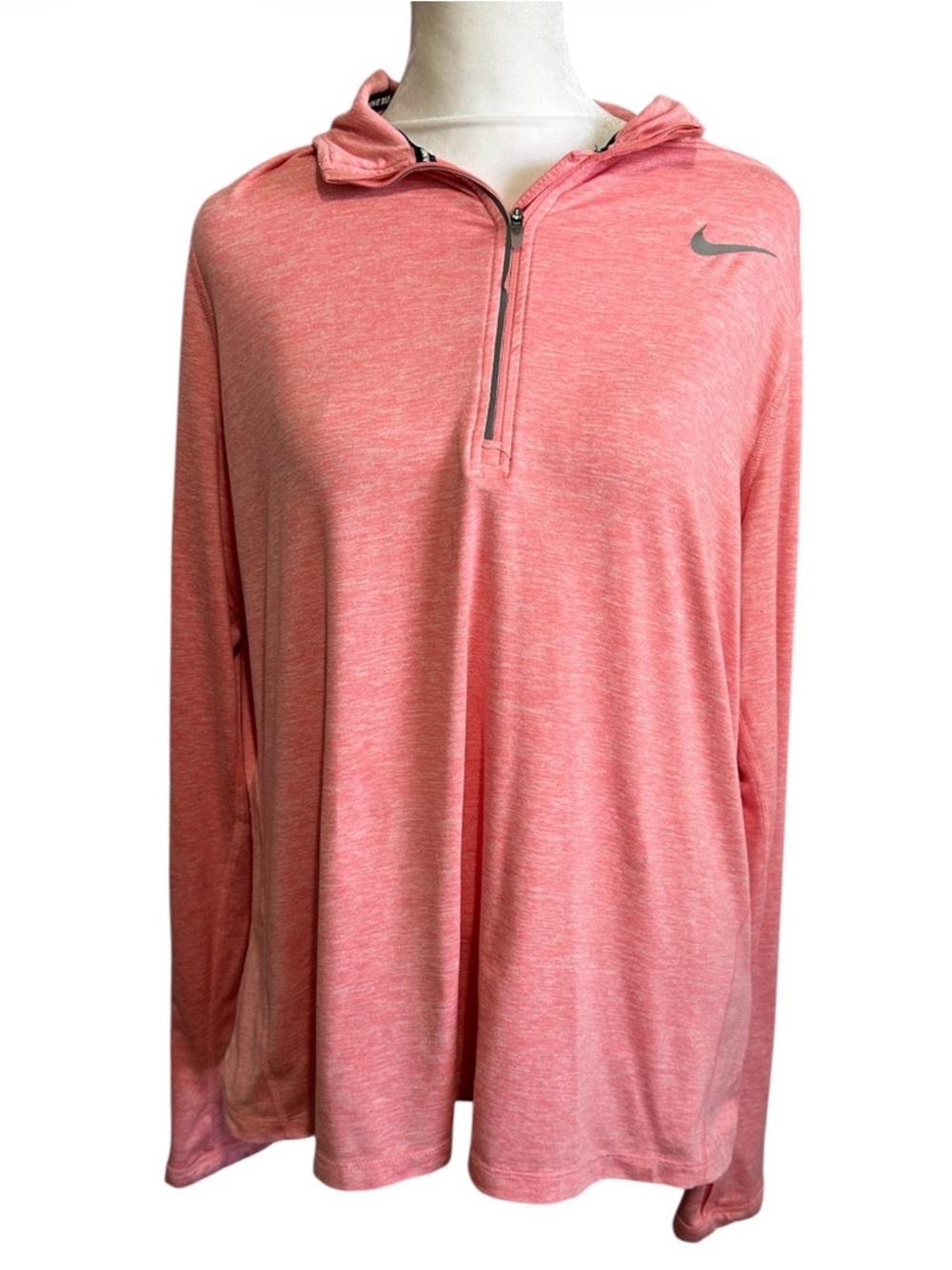 Nike Heather Coral Pink Dri-FIT Half-Zip Hoodie size XL